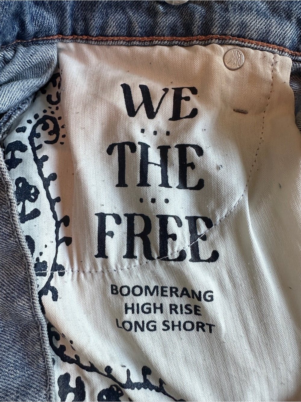 Free People We The Free Boomerang High-Waisted Long Denim Shorts - Picture 8 of 10